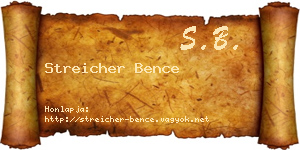 Streicher Bence névjegykártya